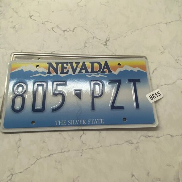 Nevada The Silver State Blue Vehicle Matching Mountains License Plate - Set of 2 - Picture 4 of 4